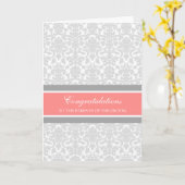 新郎コーラルグレーの両親おめでとう カード (黄色い花)