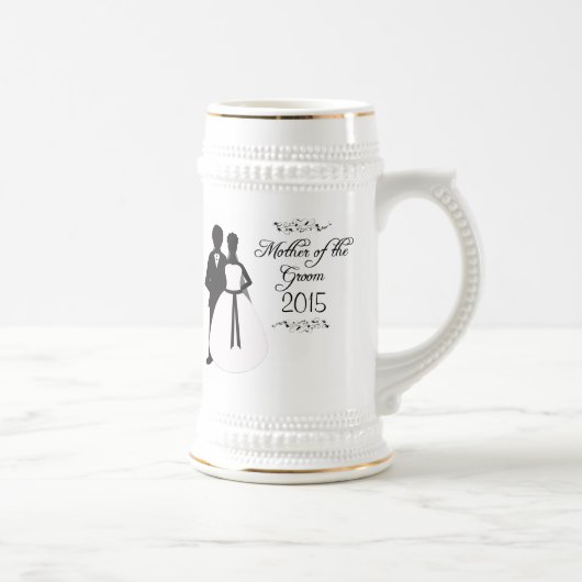 新郎ジョッキの母は結婚式の引き出物の渦巻きます ビールジョッキ (右)