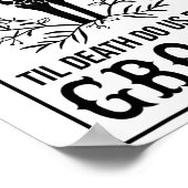 新郎スケルトンハンドカップル結婚マッチングハロ ポスター (角)