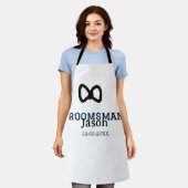 新郎チームのブライズメイド パーティー 追加名 エプロン (着用した状態)