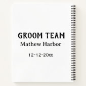 新郎チームの名誉メンバー パーティー名 日付 ノートブック (裏面)