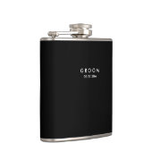 新郎パーソナライズされたのための黒いフラスコの結婚式の贈り物 フラスク (右)