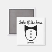 新郎パーソナライズされたのタックスとボウタイの父 マグネット (正面/裏面)