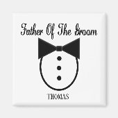 新郎パーソナライズされたのタックスとボウタイの父 マグネット (正面)