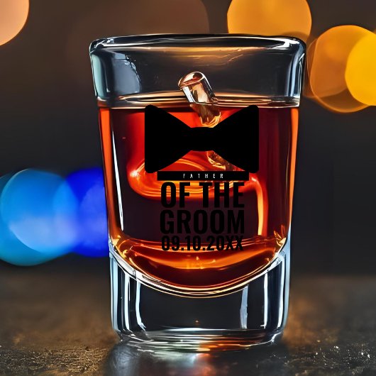 新郎パーソナライズされたの結婚式の日の贈り物の父親 ショットグラス