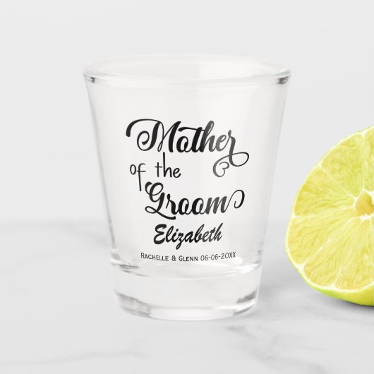 新郎パーソナライズされたの結婚母 ショットグラス (正面)