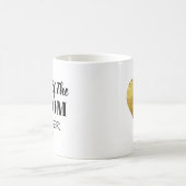 新郎パーソナライズされたの黒金ゴールドハート コーヒーマグカップ (中央)