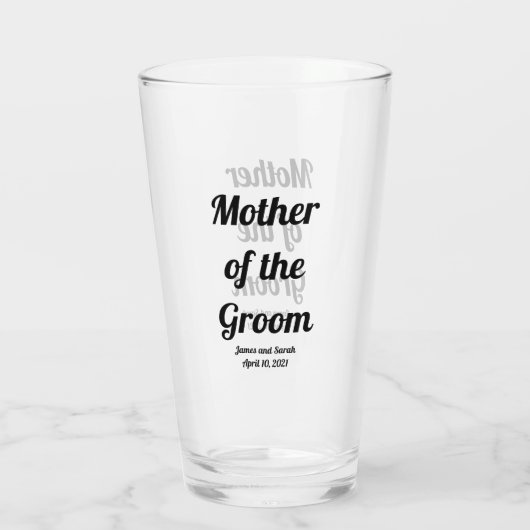 新郎パーソナライズされたガラスの母 タンブラーグラス (裏面)