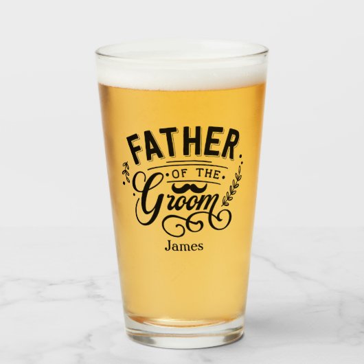新郎パーソナライズされた口ひげの父 タンブラーグラス (ドリンク正面)