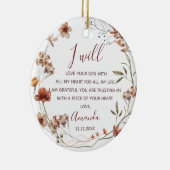 新郎パーソナライズされた坊ほ野花の母 セラミックオーナメント (右)