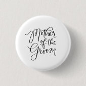 新郎ピンウェディングデイラペルの母ボタン 缶バッジ (正面)
