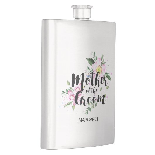 新郎ピンクのフローラ水色の結婚母 フラスク (右)