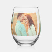 新郎フォトコラージュの母 ステムなしワイングラス (左)