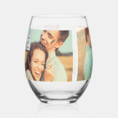 新郎フォトコラージュの父 ステムなしワイングラス (正面)