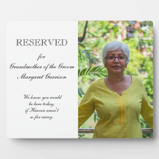 新郎フォトメモリアルの結婚祖母 フォトプラーク (正面)