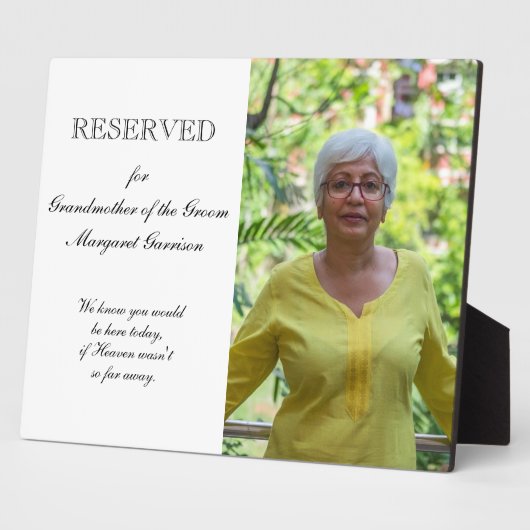 新郎フォトメモリアルの結婚祖母 フォトプラーク (側面)