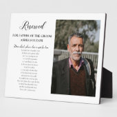 新郎フォト親愛ロード・メモリーの結婚父 フォトプラーク (側面)