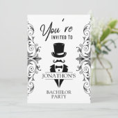 新郎ブティックパーティ ヴィンテージ タキシード 招待状 (スタンド正面)