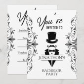 新郎ブティックパーティ ヴィンテージ タキシード 招待状 (正面/裏面)