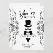 新郎ブライダルパーティ ヴィンテージ タキシード 招待状 (正面/裏面)