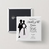 新郎ボタンの母は結婚式の引き出物渦巻きます 缶バッジ (正面&裏面)