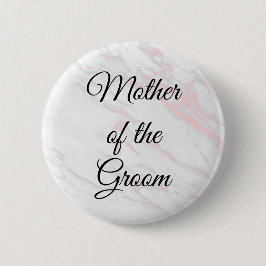 新郎ボタンの母 |ピンクとグレーの大理石 缶バッジ