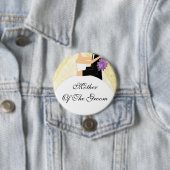 新郎ボタン/Pinの黄色のきらめく母 缶バッジ (インサイチュ)