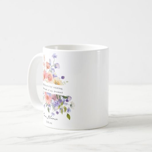 新郎マグカップの母 |ありがとうございます コーヒーマグカップ (正面左)