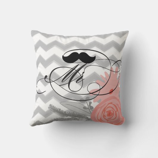 新郎ムスターシェミスターコーラルグレージグザグジグザグフローラ クッション (裏面)