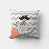 新郎ムスターシェミスターコーラルグレージグザグジグザグフローラ クッション (正面)