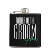 新郎モダンの父親のタイプパーソナライズされた フラスク (正面)