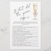 新郎モダンは何とブライダルシャワーゲームを言った (正面)