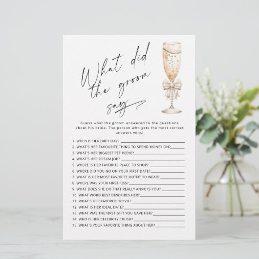 新郎モダンは何とブライダルシャワーゲームを言った (スタンド正面)