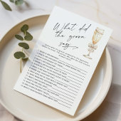 新郎モダンは何とブライダルシャワーゲームを言った