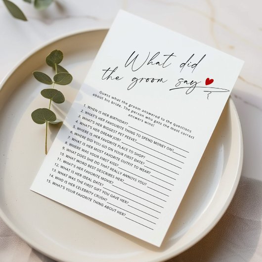 新郎モダンは何とブライダルシャワーゲームを言った