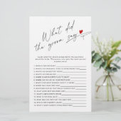 新郎モダンは何とブライダルシャワーゲームを言った (スタンド正面)