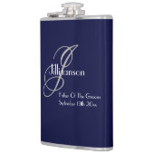 新郎モノグラムの贈結婚り物の父クール フラスク (左)