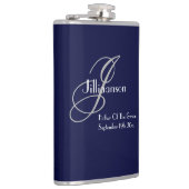 新郎モノグラムの贈結婚り物の父クール フラスク (右)