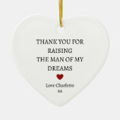 新郎ユニークの母ギフト、ありがとうライ セラミックオーナメント (正面)