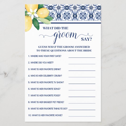 新郎地中海のがシャワーゲームカードと言ったこと チラシ (正面)