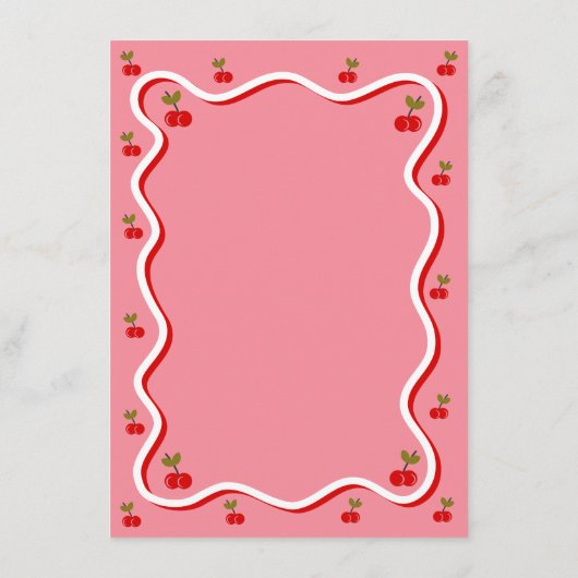 新郎対新婦レトロさくらんぼシャワーゲームカード 招待状 (裏面)