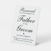 新郎指定席記念結婚館の父 台座サイン (正面)