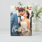 新郎新スタイリッシュ婦の脚結婚本を書く サンキューカード (スタンド正面)