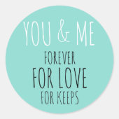 新郎新婦あなた&私のス結婚イートシャワーパーティー ラウンドシール (正面)