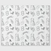 新郎新婦おめでとう結婚。 ラッピングペーパー (フラット)