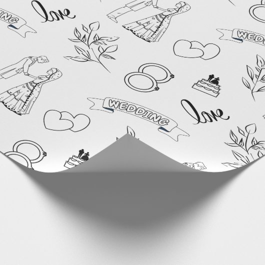 新郎新婦おめでとう結婚。 ラッピングペーパー (角)