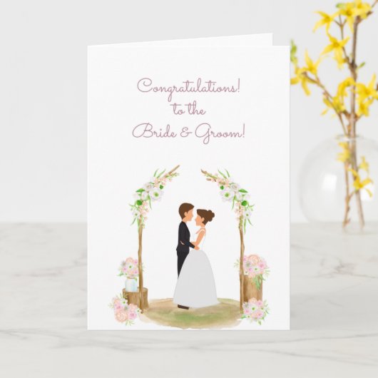 新郎新婦おめでとう カード (黄色い花)