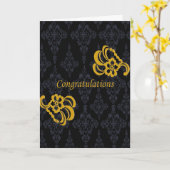 新郎新婦おめでとう カード (黄色い花)