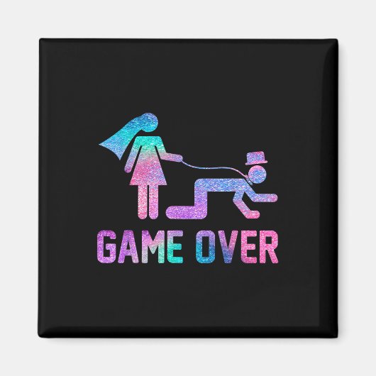 新郎新婦おもしろいミーム結婚ゲームおもしろいOve マグネット (正面)