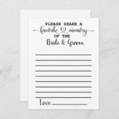 新郎新婦お気に入りのアドバイスカードのメモリ 招待状 (正面/裏面)